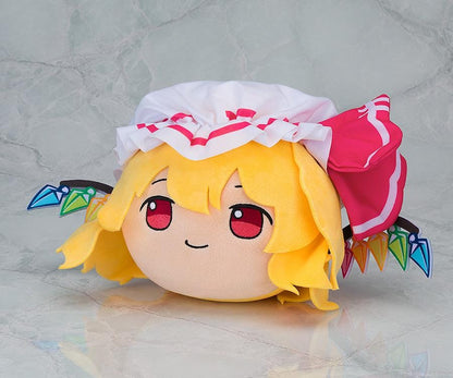 Touhou LostWord Nuidaifuku Yukkuri Flan plushie with blonde hair, red eyes, a frilly cap, and colorful crystal wings.