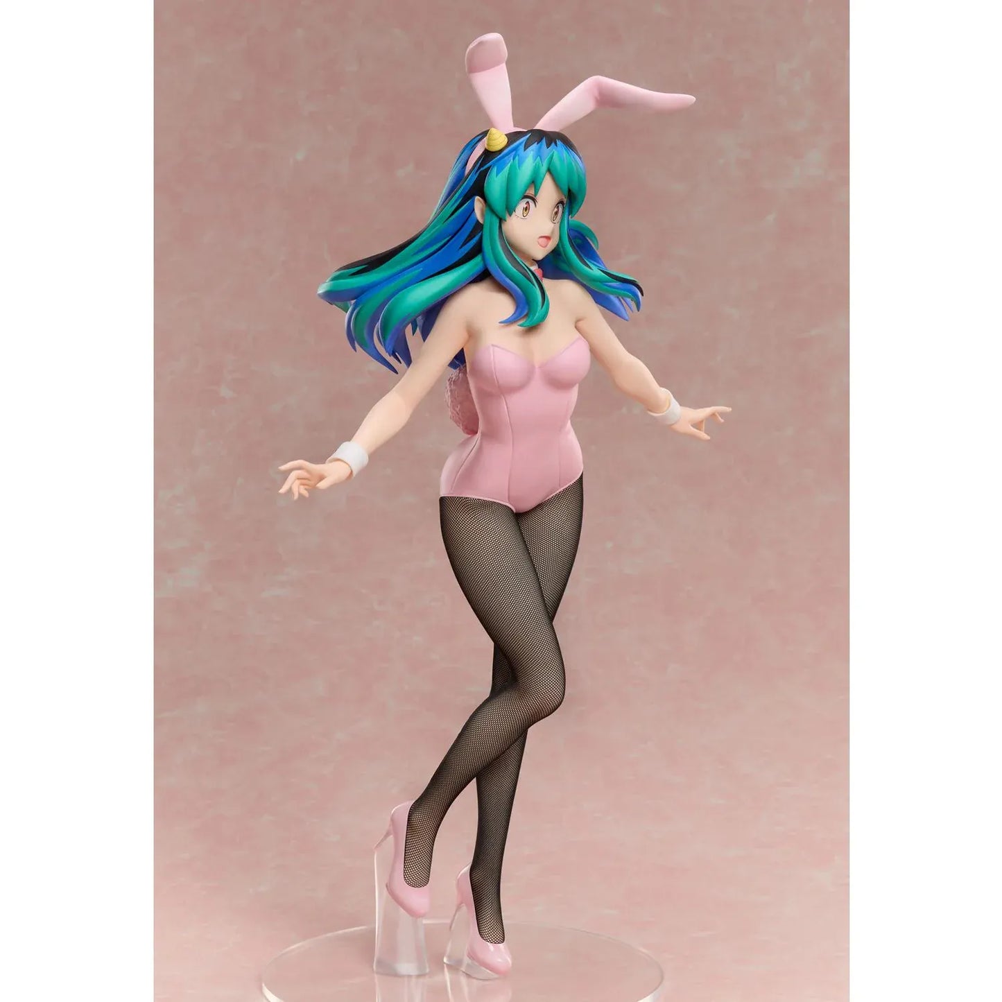 Urusei Yatsura Lum Bunny Ver 1/4 Scale Figure wearing a pink bunny suit with black fishnet tights and pink heels