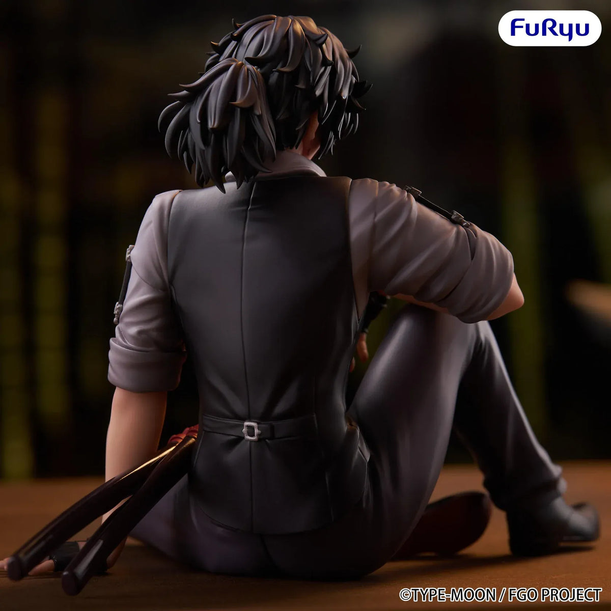 Fate Grand Order Assassin Izou Okada Awesome Dapper Suit Noodle Stopper figure in a relaxed seated pose