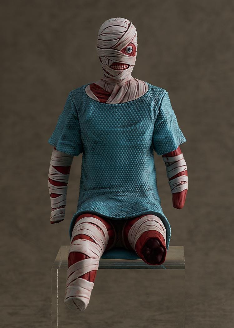 Mouthwashing POP UP PARADE Swacchao! Curly Figure featuring Curly in a seated pose with bandaged details, hospital gown styling, and horror-inspired sculpting.