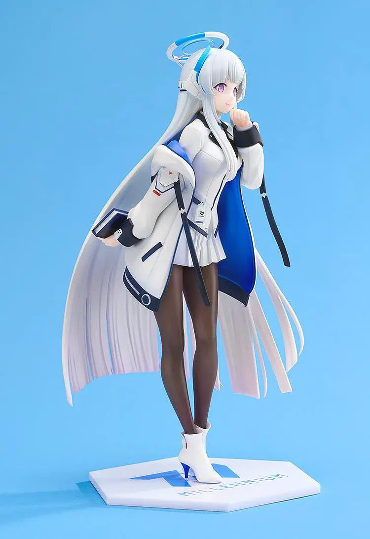 Blue Archive G.S. Collection Noa Classified Record 1/7 scale figure wearing her Millennium Academy uniform with flowing silver hair