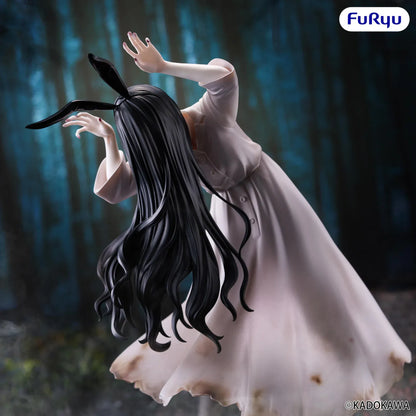Sadako BiCute Bunnies figure with long black hair and bunny ears in eerie pose from The Ring