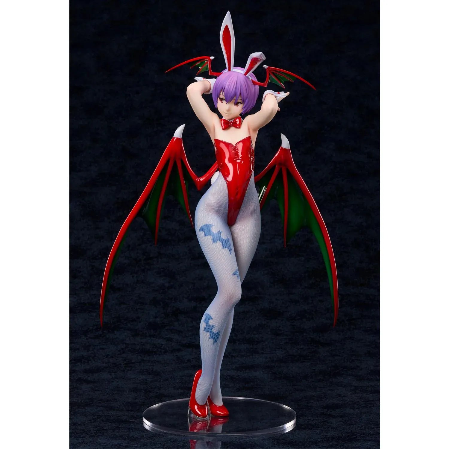 Darkstalkers Lilith Bunny Ver. 1/4 scale figure featuring a glossy bunny outfit, bat wings, and fishnet stockings