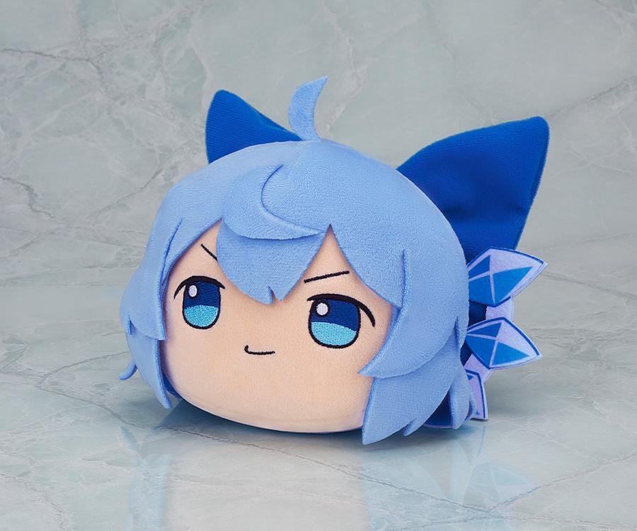 Touhou LostWord Nuidaifuku Yukkuri Cirno plushie with blue hair, embroidered eyes, and ice crystal accessories.