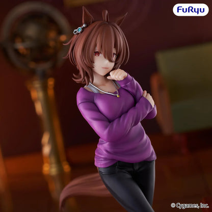 Uma Musume Pretty Derby Trio-Try-iT Agnes Tachyon Figure reissue featuring Agnes Tachyon in a purple sweater, black pants, horse ears, and casual standing pose