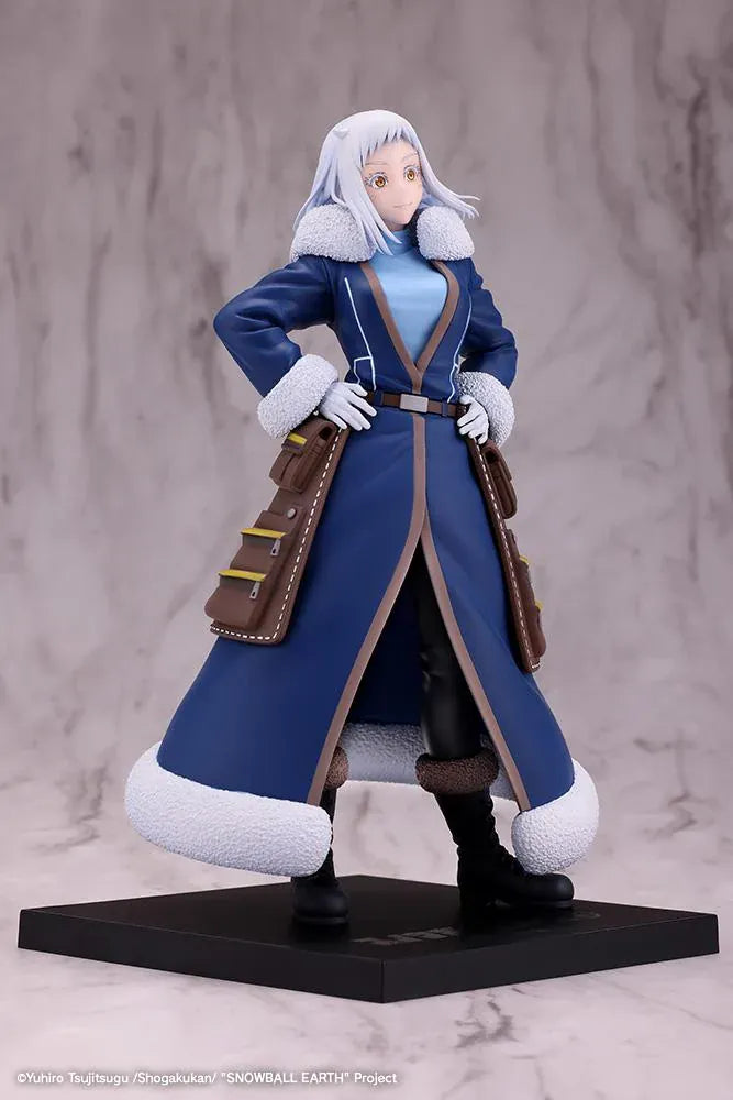 Ao Nogi figure standing with hands on hips on a black base, wearing a long navy coat with white trim and brown utility pockets.