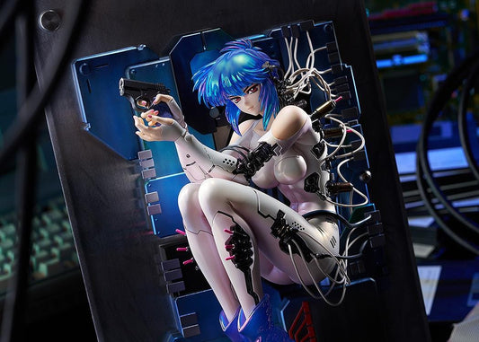 Ghost in the Shell Motoko Kusanagi Manga Edition 1/7 Scale Figure featuring the Major in cybernetic form with mechanical background display