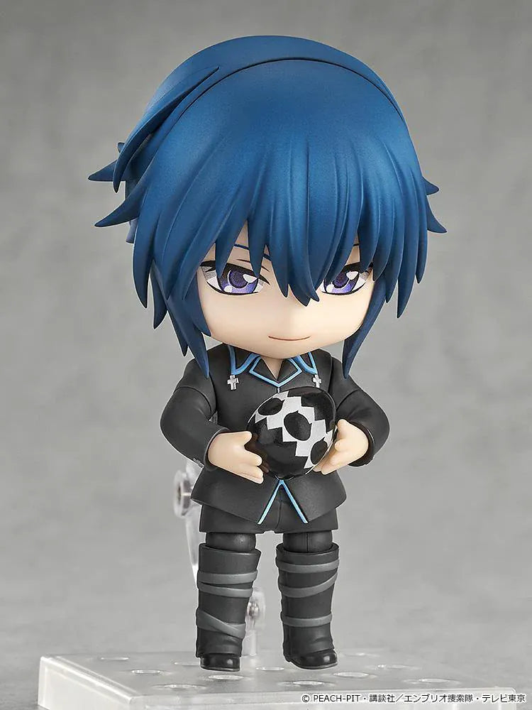 Shugo Chara Nendoroid Ikuto Tsukiyomi Figure featuring Ikuto in a chibi style with dark blue hair, black outfit, blue trim, and tall boots.