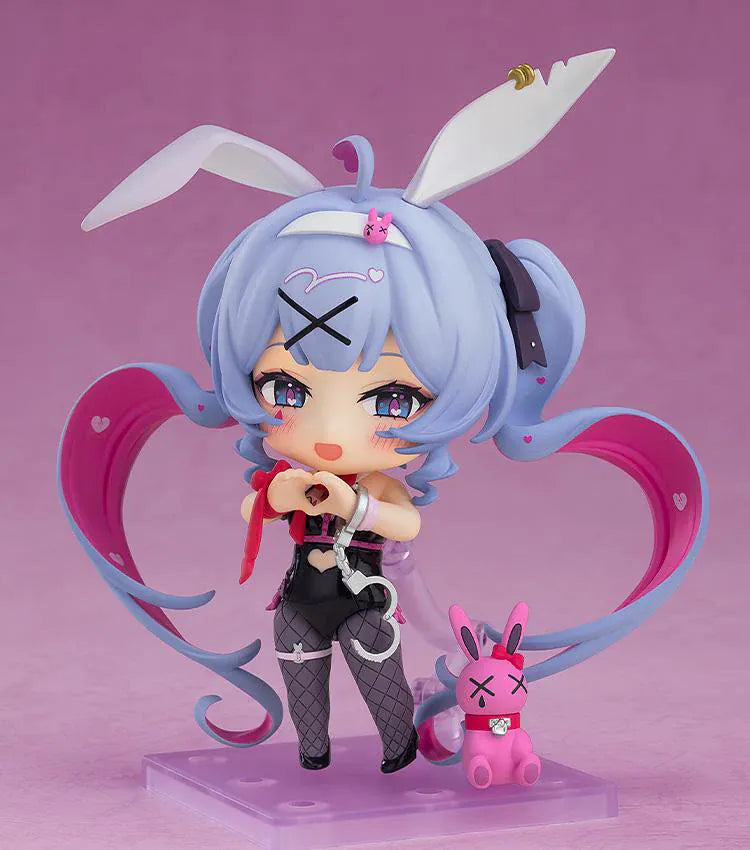 Hatsune Miku Nendoroid Rabbit Hole Ver figure rerelease featuring Miku with bunny ears, blue twin tails, black and pink outfit, and bunny accessory