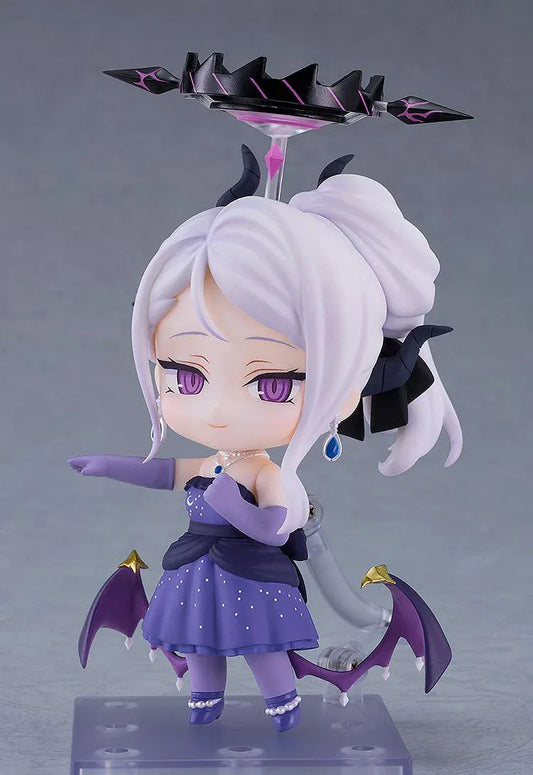 Blue Archive Nendoroid Hina Sorasaki Dress Ver. Basic figure featuring Hina in an elegant purple evening gown with horns, halo, and wings