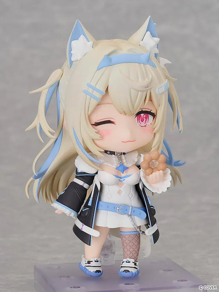 hololive production Nendoroid Fuwawa Abyssgard Figure with blonde hair blue wolf ears and black-and-white outfit
