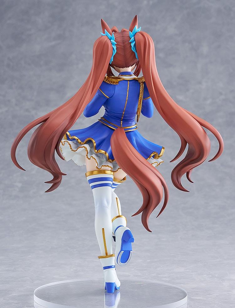 Umamusume Pretty Derby POP UP PARADE Daiwa Scarlet L Size Figure in blue and white racing outfit