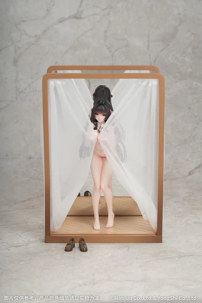 Azur Lane Gift+ Trinidad Trapper in the Changing Room Ver. 1/8 Scale Figure featuring Trinidad with long dark hair, pink outfit details, curtain frame, mirror backdrop, and shoe accessories.