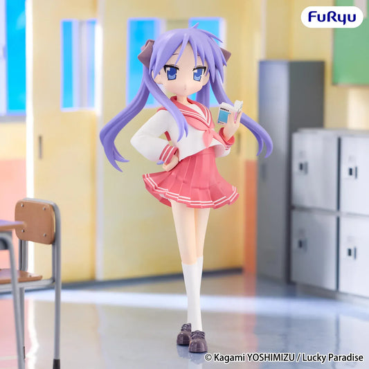 Lucky Star Trio-Try-iT Kagami Hiiragi figure by FuRyu in school uniform holding phone