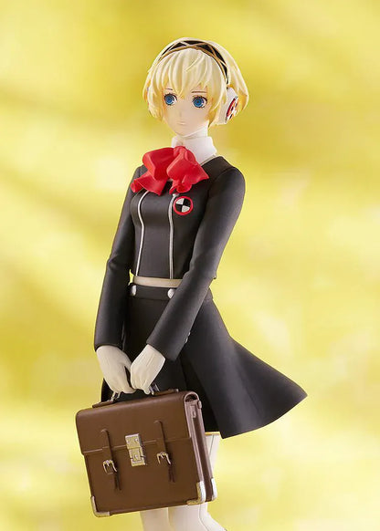 Persona 3 Reload POP UP PARADE Aigis School Uniform Ver. Figure holding briefcase in Gekkoukan uniform with red ribbon