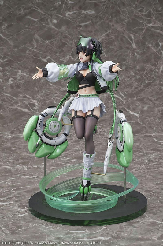 The Idolmaster Shiny Colors Fuyuko Mayuzumi AXGRIT Ver 1/7 scale figure green outfit dynamic pose with mechanical accessories base