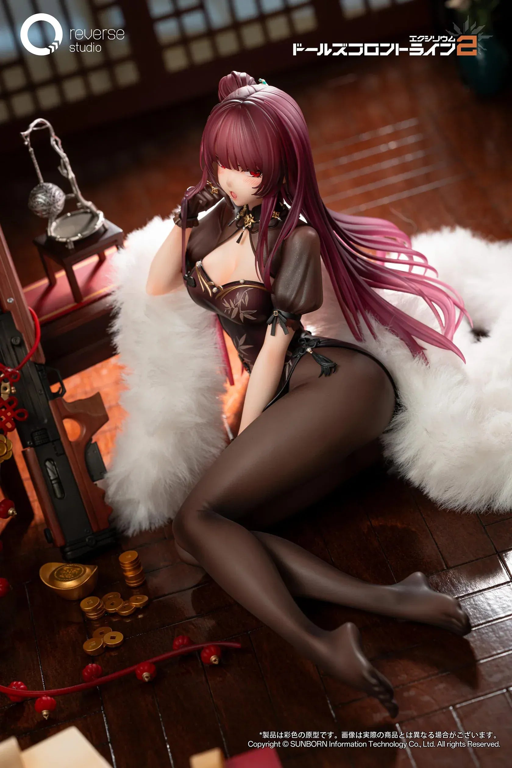 Makiatto 1/6 scale figure from Girls' Frontline 2 Exilium Embroidered Bamboo Blooming Shadows version with detailed outfit and weapon accessory