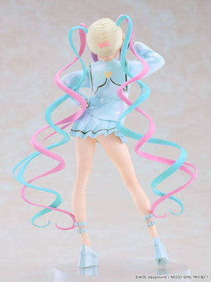 NEEDY GIRL OVERDOSE POP UP PARADE OMGkawaiiAngel Anime Ver. Figure featuring OMGkawaiiAngel with blonde hair, pastel blue outfit, yellow bow, and pink and blue twin-tail accents.