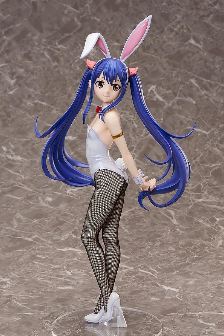 FAIRY TAIL Wendy Marvell Bunny Ver. 1/4 Scale Figure with blue hair white bunny outfit and tall bunny ears
