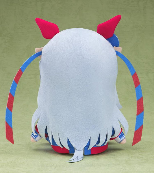 Umamusume Pretty Derby Kuripan Plushie Tamamo Cross featuring a chibi plush design with horse ears, blue and red outfit, and cheerful embroidered expression