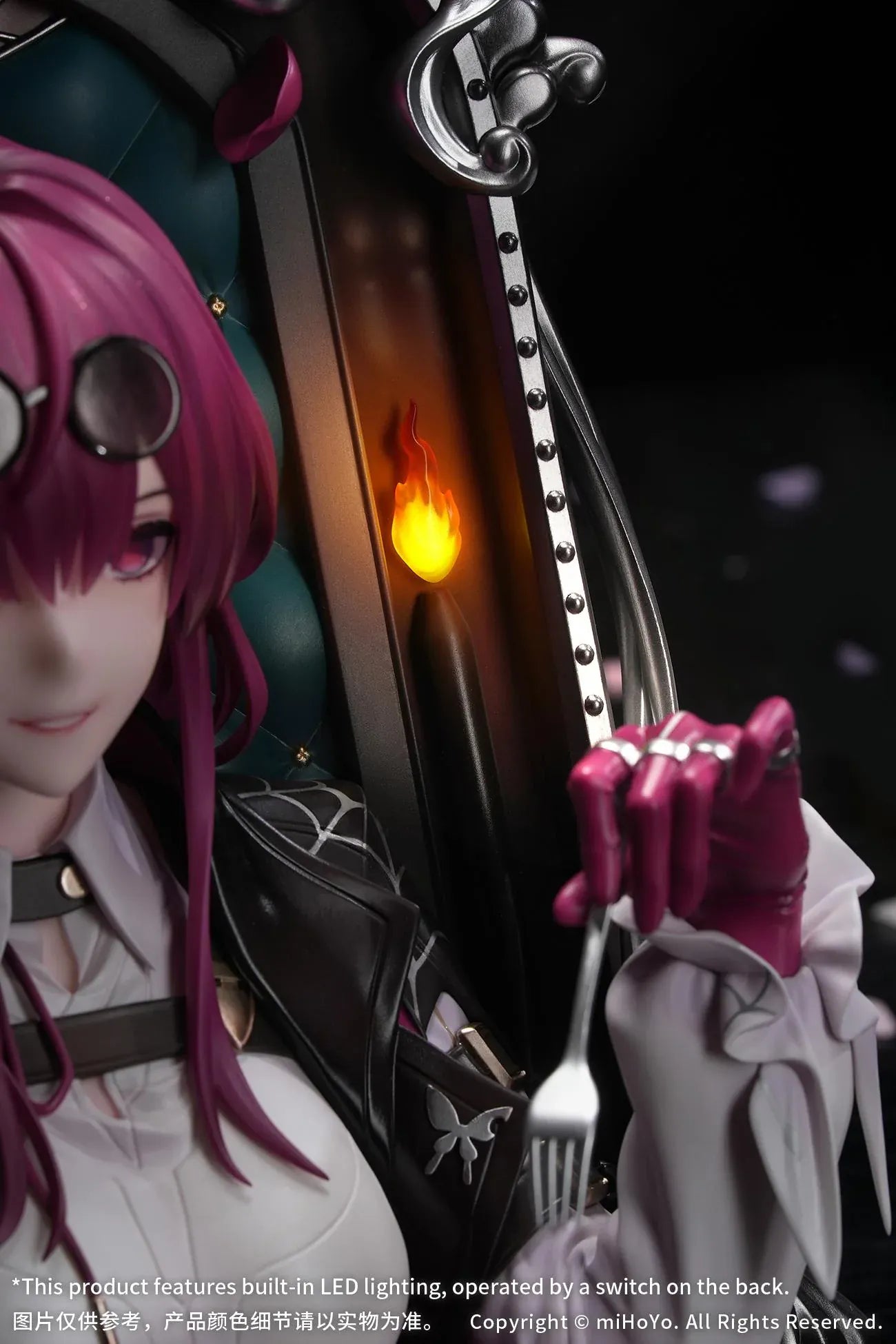 Honkai Star Rail Diorama Series Kafka Patience is All You Need Ver. Diorama Art Frame featuring Kafka with magenta hair, ornate frame, rose accents, and gothic-inspired display details.