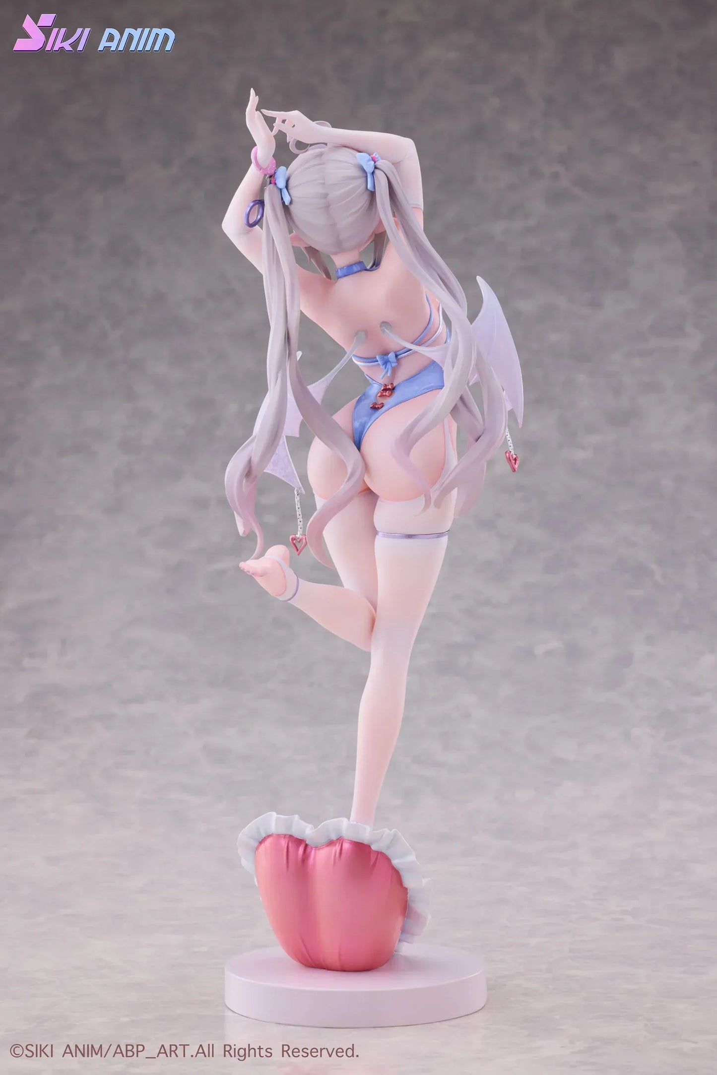 AbP_Art Illustration Sayume 1/6 scale figure with pastel blue outfit, small wings, long silver hair, and heart-shaped display base