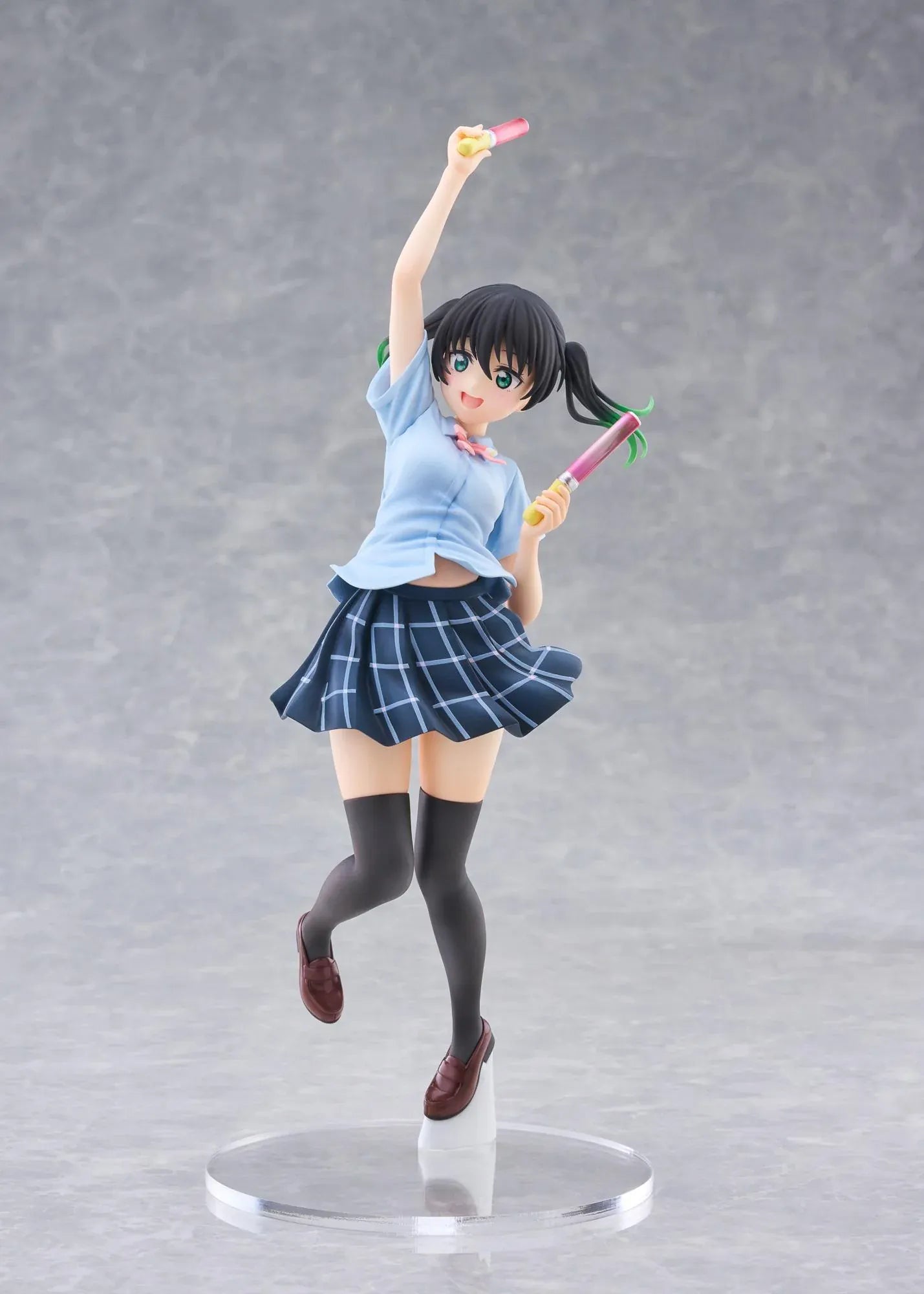 Love Live Nijigasaki High School Idol Club Yu Takasaki 1/7 scale figure jumping while holding two colorful penlights.
