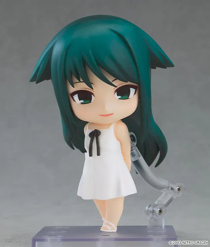 Nendoroid Saya from Saya no Uta with teal hair, white dress, and translucent wings.