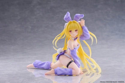 To Love-Ru Darkness MOFLOCK Golden Darkness Fluffy Bunny Ver Figure wearing a purple bunny outfit with long blonde hair