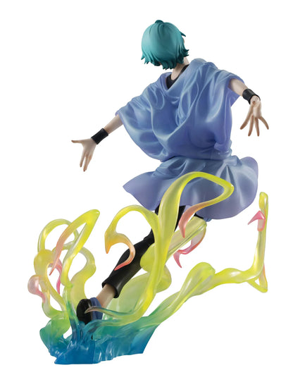 Mobile Suit Z Gundam Gundam Girls Generation Four Murasame Rerelease figure with teal hair, blue outfit, floating pose, and colorful effect parts