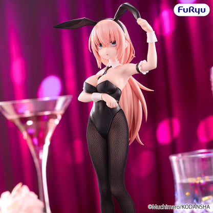 There Is Also a Hole in the Student Organization BiCute Bunnies Komaro Michinoku Figure wearing a black bunny suit with fishnet tights and bunny ears