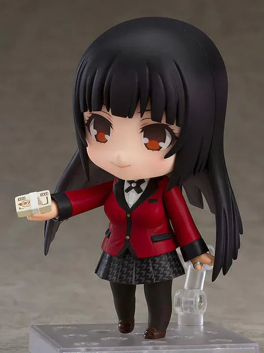 Kakegurui Nendoroid Yumeko Jabami rerelease figure holding playing cards in Hyakkaou Academy uniform