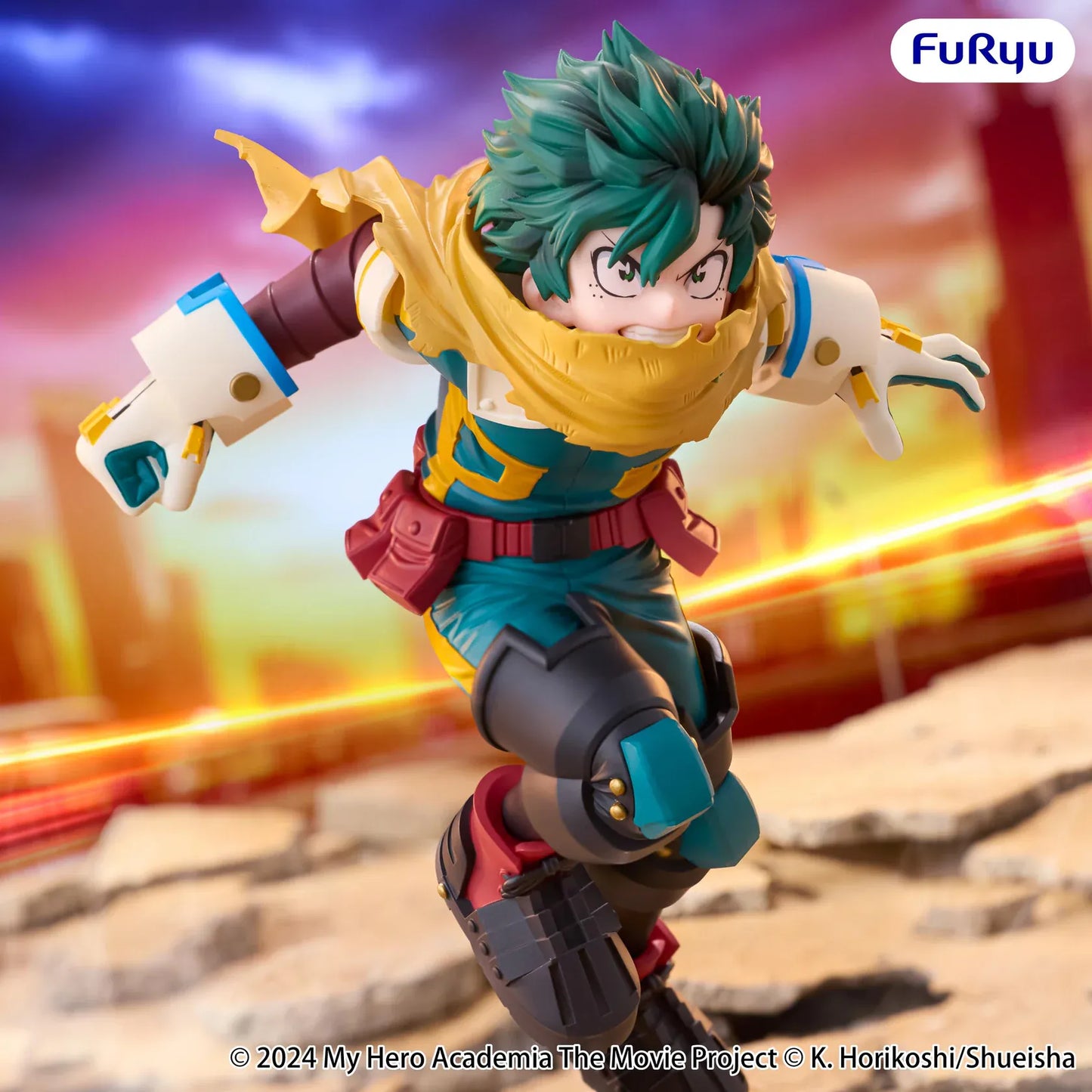 My Hero Academia You’re Next Muchute Izuku Midoriya figure in his hero costume running forward in a dynamic action pose