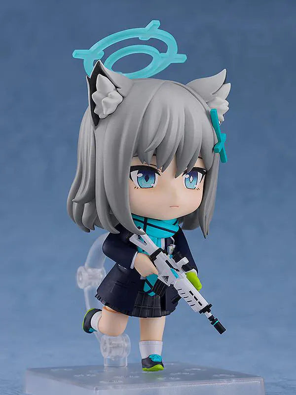 Blue Archive Shiroko Sunaookami Nendoroid rerelease figure with halo accessory, tactical outfit, and weapon parts
