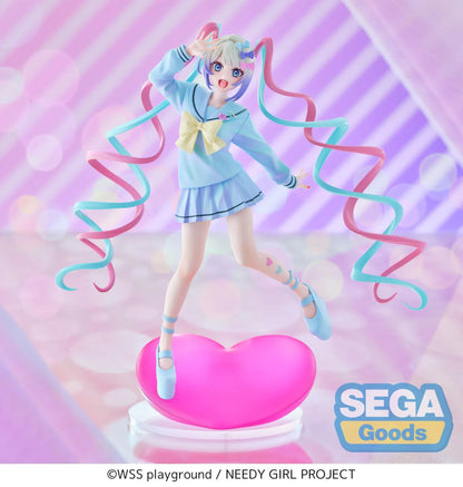 NEEDY GIRL OVERDOSE XStellar OMGkawaiiAngel Figure with pastel sailor outfit, pink and blue twin tails, and heart-shaped base