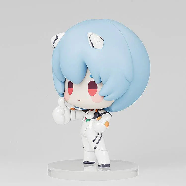 Rebuild of Evangelion Good Rei Ayanami chibi figure wearing her white plugsuit and giving a thumbs-up.