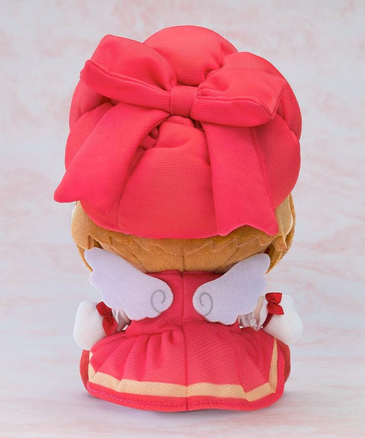 Cardcaptor Sakura plushie Sakura Kinomoto Catch You Catch Me outfit version with red dress, large bow, and green embroidered eyes