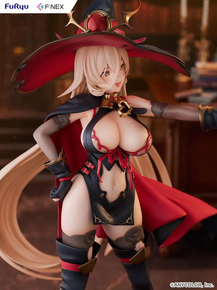 Nijisanji Nui Sociere 1/7 scale figure by FuRyu F:NEX in witch-inspired outfit with dynamic pose