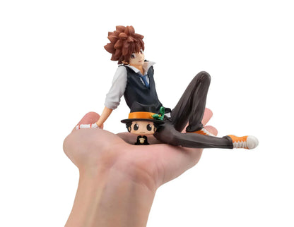 “Katekyo Hitman Reborn G.E.M. Series Tsuna and Hibari Set anime figure collectible with Reborn and Hibird”