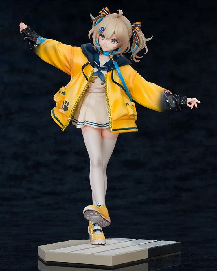 WeatherPlanet Appare Hinata 1/7 scale figure featuring Hinata in an oversized yellow jacket and dynamic balancing pose
