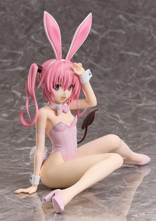 To Love-Ru Darkness Nana Astar Deviluke Bare Leg Bunny Ver. 1/4 scale figure featuring Nana in a pink bunny outfit with bunny ears in a playful seated pose
