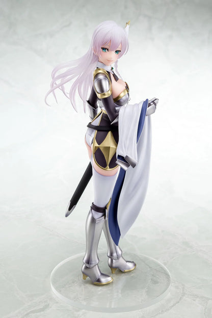 Old Country Bumpkin to Master Swordsman Allucia Citrus 1/6 Scale Figure with pale lavender hair, silver armor, sword accessory, cape, and clear display base