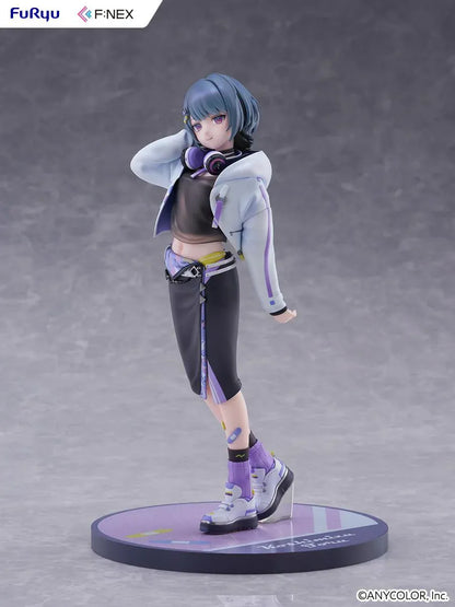 Nijisanji F:NEX Koshimizu Toru 1/7 scale figure wearing headphones and purple accented streetwear