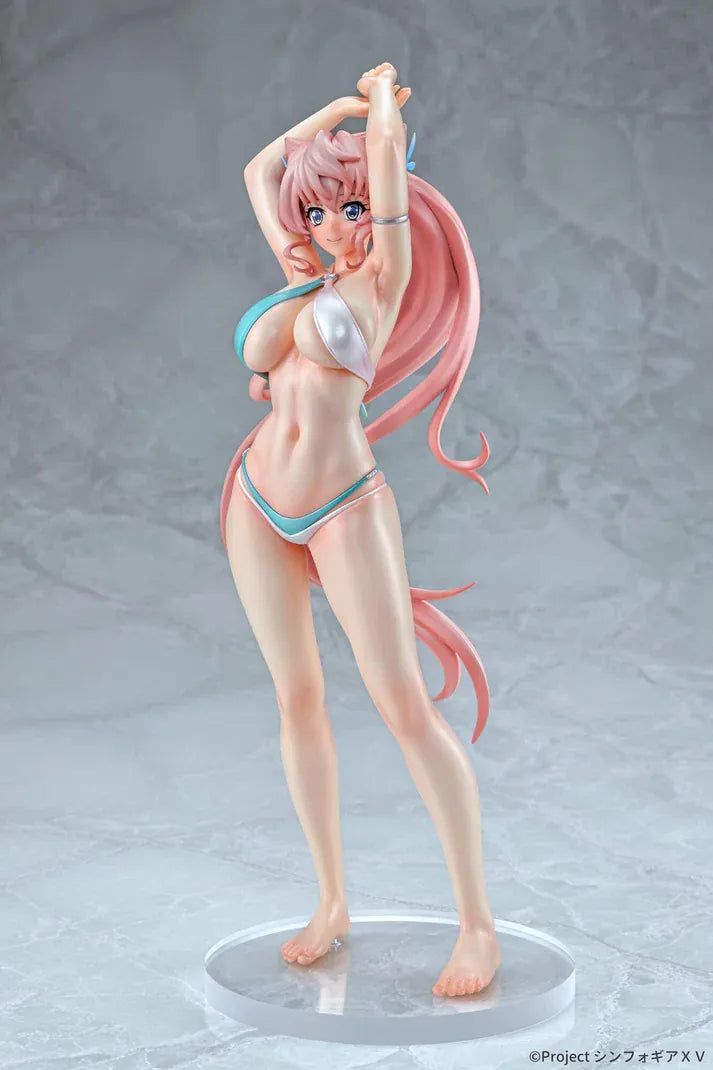 Senki Zesshou Symphogear XV Maria Cadenzavna Eve Bikini Style Gloss Ver. 1/7 Scale Figure in a turquoise and white swimsuit