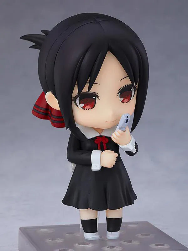 Kaguya-sama Love is War Nendoroid Kaguya Shinomiya figure rerelease featuring Kaguya in her black school uniform with red ribbon and chibi-style design