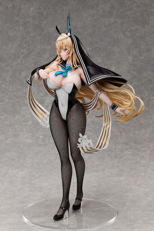 Azur Lane Implacable Bunny Ver 1/4 scale figure featuring glossy bunny suit, fishnet stockings, and flowing blonde hair
