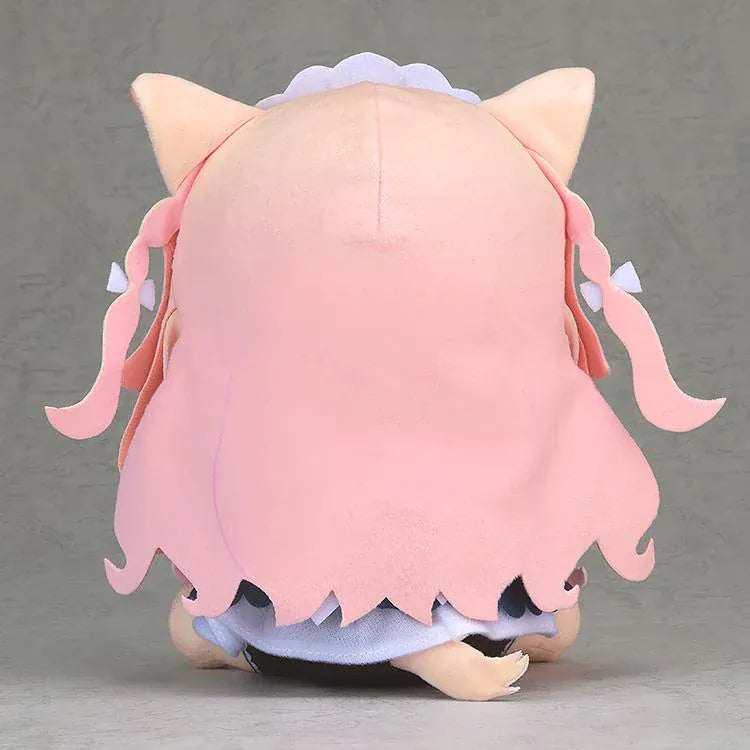 Nekopara Sekai Connect Chocopuni Plushie Fraise with pink hair, cat ears, green embroidered eyes, and maid outfit
