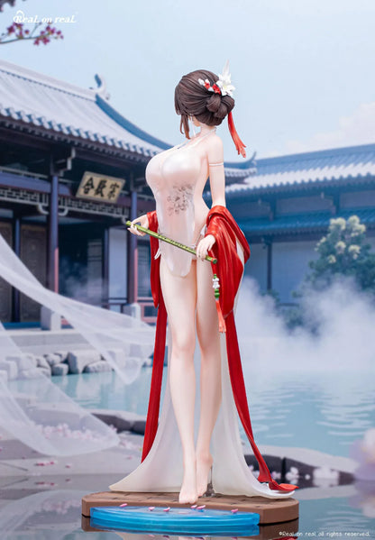 Qing Yun 1/6 scale original illustration figure with flowing white dress and red ribbons