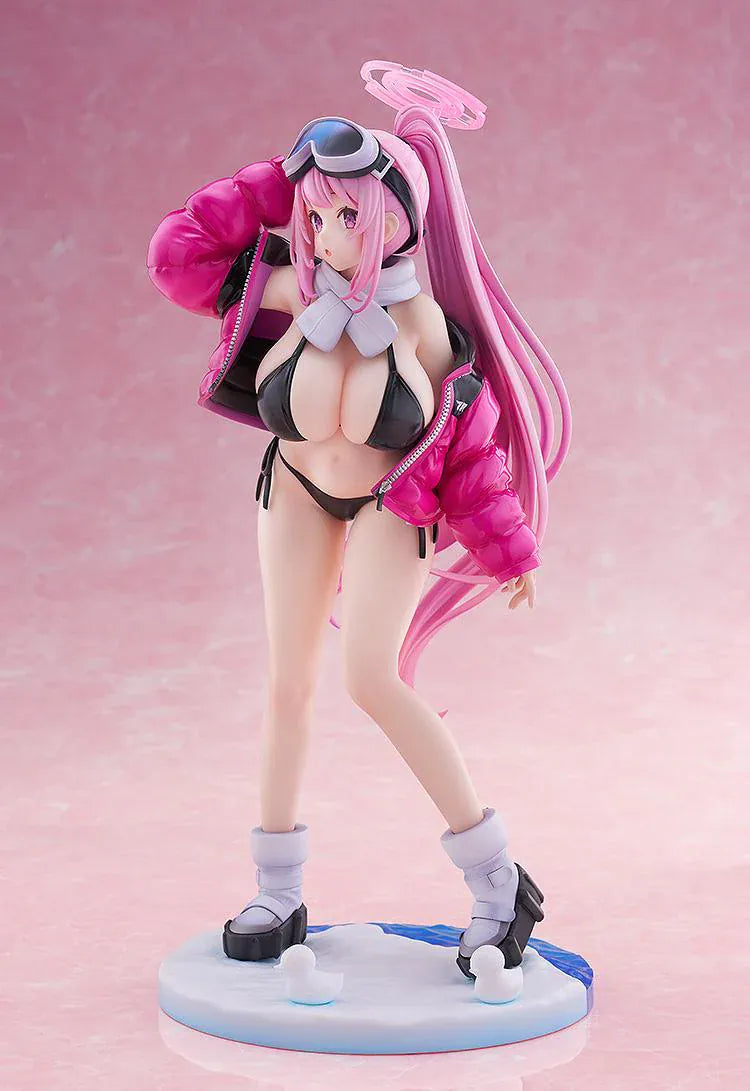 Blue Archive Eimi swimsuit 1/7 scale figure with pink jacket black bikini and long pink hair