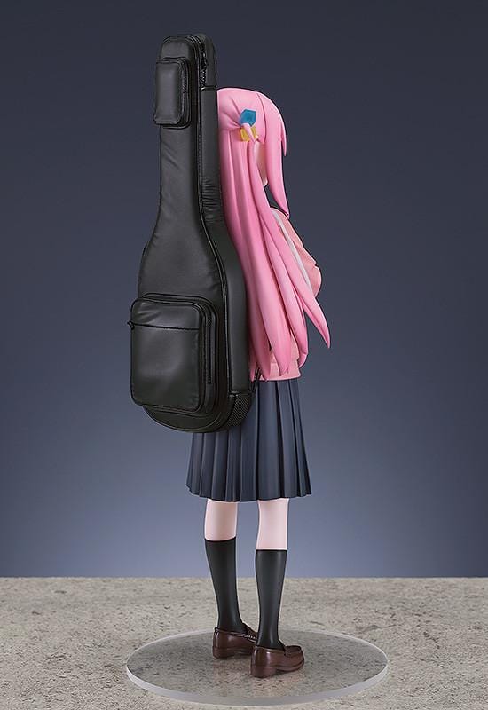 Bocchi the Rock Hitori Gotoh 1/7 scale figure rerelease featuring pink jacket, pleated skirt, and guitar case backpack